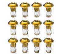 OneGas 12 viti per bici in acciaio inox, M5 x 10 mm, viti per rotore per freni a disco, viti per rotori per biciclette, bulloni per freni a disco per bicicletta, testa Torx T25 (oro)