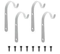 OneGas Staffa per piante da appendere, in ghisa (4 confezioni da 7,1 cm), gancio da parete per esterni, resistente per piante all'aperto, rustico, lanterna da appendere(bianco)