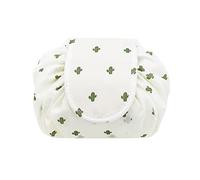 ONEGenug - Beauty case in velluto con coulisse, organizer per articoli da toeletta in un solo passaggio, astuccio per cosmetici per donne pigre, Margherita