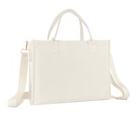 ONEGenug Borsa tote in tela da donna, grande borsa a tracolla per computer portatile, borsa da viaggio, borsa per tutto con cerniera semplice, bianco sporco, Large, Borsa tote in tela