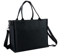 ONEGenug Borsa tote in tela da donna, grande borsa a tracolla per computer portatile, borsa da viaggio, borsa per tutto con cerniera semplice, nero, Large, moderno