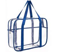 ONEGenug Grande Chiaro Borsa per cosmetici Trasparente Borsa da toilette PVC spesso Borsa trasparente con cerniera Borsa per pannolini Borsa da spiaggia Beauty Case