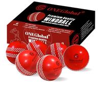 ONEGlobal Palla da cricket morbida di alta qualità, materiali durevoli, cuciture colorate realistiche, vero rimbalzo e altalena, palline da cricket per allenamento all'aperto e al chiuso, allenamento