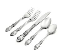 Oneida 2285045B Wordsworth - Set di posate per uso quotidiano, in acciaio INOX 18/0, 45 pezzi, colore: Argento