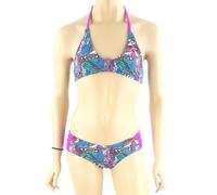 O'neill Bikini Piuma Supporto Blau Magenta Completamente Disegnato Collo