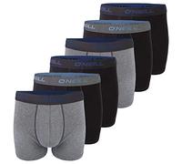 O'Neill - Boxer da uomo, confezione da 6 pezzi, tinta unita, sport, boxer basic, biancheria intima, senza apertura sul davanti, in cotone, nero, rosso, blu, M, L, XL, XXL, XL