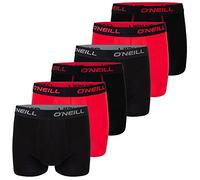 O'Neill - Boxer da uomo, confezione da 6 pezzi, tinta unita, sport, boxer basic, biancheria intima, senza apertura sul davanti, in cotone, nero, rosso, blu, M, L, XL, XXL, XL