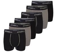 O'Neill Boxer da uomo, confezione da 6 pezzi, tinta unita, sport, boxer da uomo, basic trunk, biancheria intima senza intervento, cotone, nero, rosso, blu, M, L, XL, XXL, nero grigio (7002), L