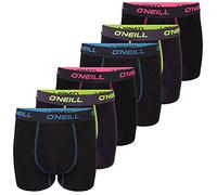 O'Neill Boxer da uomo, confezione da 6 pezzi, tinta unita, sport, boxer da uomo, basic trunk, biancheria intima senza intervento, cotone, nero, rosso, blu, M, L, XL, XXL, nero neon (7003), M