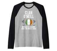 O'Neill Cognome Famiglia Irlandese Clan Celtico Araldico Maglia con Maniche Raglan