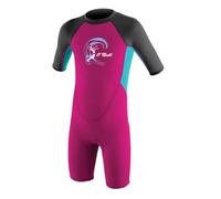 O'Neill Toddler Reactor-2 2mm Back Zip Short Sleeve Spring Wetsuit, Berry/Aqua/Graphite, 6