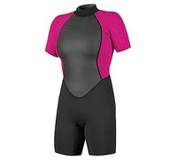 O'Neill Wetsuits - Muta da donna Reactor II con cerniera posteriore da 2 mm, nero/baccha, taglia 42