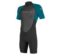 O'Neill Youth Reactor-2 - Muta a maniche corte con cerniera posteriore da 2 mm, leggera e calda e flessibile, per tutte le attività acquatiche, colore: nero/marea, taglia 14
