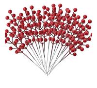 Oneinhe, 24 steli artificiali di bacche rosse natalizie, 22 cm, bacche di agrifoglio per decorazioni dell'albero di Natale, ghirlande di Natale, matrimonio, vacanze e decorazione della casa
