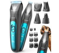 oneisall 4 in 1 Tosatrice per Cane Gatto con Luce LED, 2025 Nuova Versione Cura Peli Animali per Rasoio Cani & Zampe & Smerigliatrice Artiglio, 2000mAh Ricaricabile Rasoio per Cani