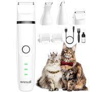 oneisall Rasoio 3 in 1 per cani a forma di gatto, rasoio professionale per gatti e cani, per zampe, glutei, annodato, dingleberry (Bianco)
