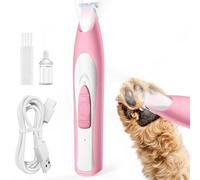 oneisall Regolabampa con luce a LED, trimmer per cani lama larga 20 mm, trimmer per zampe di animali domestici 35 dB, a basso rumore, senza fili, per cani di piccola animali, Rosa