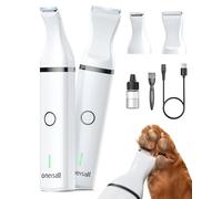 oneisall Tosatrice per cani Tosatrice a basso rumore Tosatrice per cani per gatti zampe, occhi, orecchie, viso, corpo (Bianco)