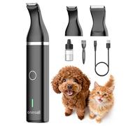 oneisall Tosatrice per cani Tosatrice a basso rumore Tosatrice per cani per gatti zampe, occhi, orecchie, viso, corpo (Nero)