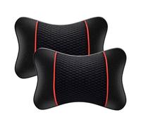 ONEMAJI 2 Pezzi Cuscino Poggiatesta Auto per Porsche 911 991.1 2011-2015 Memory Foam Ergonomico Traspirante Supporto Collo Sedili,Black-Red