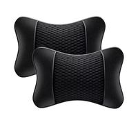 ONEMAJI 2 Pezzi Cuscino Poggiatesta Auto per Porsche Cayenne 9Y3 Coupé GTS/Turbo E-Hybrid 2024 2025 2026 Memory Foam Ergonomico Traspirante Supporto Collo Sedili,Black