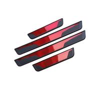 ONEMAJI 4 Pezzi Acciaio Inox Battitacco per Auto Sticker per Hyundai Santa Fe (Type TM) SUV 2018-2020 2021 2022 2023 2024 2025, Anti-Graffio Protezioni per Davanzali per Porte Automobile,Red