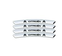 ONEMAJI 4 Pezzi Adesivi Cerchioni Auto per Citroen C5 II Tourer 2008-2012 2012-2017, Decalcomanie Mozzo Ruota Fregi Metallo Protezione Bordi Cerchi qualità Estetica,Silver