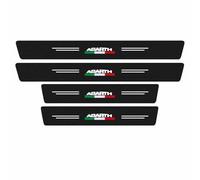 ONEMAJI 4 Pezzi Battitacco Adesivi Soglie Porte per Abarth 500 2008-2015, Adesivo Batticalcagno Porta Auto Benvenuto Pedaliera Protezione Accessori Styling