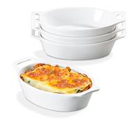 ONEMORE Pirofila ovale in ceramica Au Gratin con manici, 567 g, set di 4