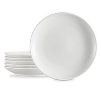 ONEMORE Set di 6 piatti piani da 25,4 cm, piatti da insalata in ceramica, versatili piatti da portata per uso quotidiano, feste, matrimoni, ideali per pasta, dessert, pizza, antipasti, colore: bianco