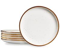 ONEMORE Set di 6 piatti piani da 26,6 cm, grandi piatti in ceramica, Piatti Rotondi Bianchi per Insalata, Pasta, Pizza, Bistecca, Panino