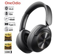 Oneodio A6 ANC Cuffie wireless Bluetooth 6.0 -48dB Cuffie ibridas con cancellazione attiva del rumore sopra l'orecchio con microfono APP LDAC ad alta risoluzione
