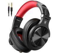 OneOdio A70 Cuffie Bluetooth Over Ear, Cuffie Cablate e Wireless Stereo con Microfono, 72 Ore di Riproduzione CVC 8.0 Jack 3,5 mm e 6,35 mm Pieghevole Cuffie per DJ Chitarra Cellulare PC(Nero rosso)