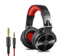 OneOdio - Cuffie da DJ, per controllo e mixing, cuffie in pelle protette, isolamento acustico, girevoli a 90°, cuffie stereo portatili, da posizionare sulle orecchie