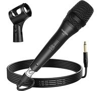 OneOdio ON55 Microfono Dinamico Cardioide con Cavo XLR da 5 m e Supporto per Clip, Microfono Vocale Portatile in Metallo con Interruttore On/Off per Registrazione, Canto Karaoke, Discorso