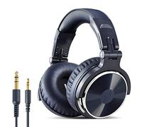 OneOdio Pro-10 Over-Ear Headphones, Wired DJ Bass Headsets with 50mm Driver, Foldable Lightweight Hi-Res Headphones and Microphone for Recording Monitoring Podcast Guitar PC TV (Blue)