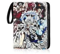 Onepiiece Album per Giochi Carte Anime 50 Pagine per 400 Carte Libro Porta Cartes con Cerniera Pelle PU Trasparente Impermeabile Cerniera Anime Cards Album Libro Regalo per Bambini