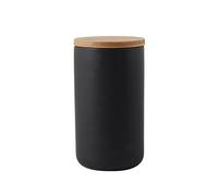 OnePine 1000ml Barattolo in ceramica, coperchio ermetico in bambù, per servire tè, caffè, spezie, noci (Nero)