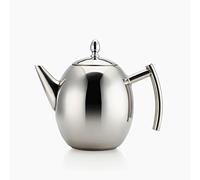 OnePine bollitore teiera set con filtro infusore e coperchio, grande capacità 1.5 L/1.445,8 gram diffusore pentola di acciaio INOX per tè, tè verde, caffè, Acciaio inossidabile, Silver,1l, 1 L/34 oz
