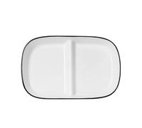 OnePine Piatto Ceramica con Scomparti per Il Controllo delle Porzioni, Piatto Diviso in 2 Parti per Dimagrire