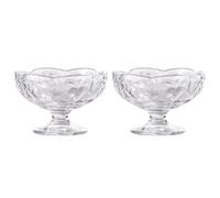 OnePine Set di 2 Coppe da Gelato in Vetro Trasparente, 140ml Mini Ciotola per Dessert Gelato, Ciotole in Vetro con Piedino per Snack, Aperitivo, Salsa, Dessert, Gelato, Budino