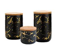 OnePine Set di 3 Vaso Ceramica per Alimenti, Barattoli da Cucina Moderni con Coperchio Ermetico, Barattolo Sale Zucchero Caffe, per Casa e Cucina