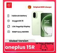 OnePlus 15R 5G AI Smartphone, 12 GB RAM, ROM Go, schermo AMOLED, batteria da 7400 mAh, resistente all'acqua IP68, con caricabatterie da 80 W
