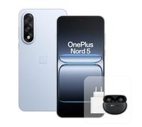 OnePlus Smartphone Nord 5 12 GB RAM 512 GB Storage Display AMOLED 6,83 Pollici 144 Hz, Snapdragon 8s Gen 3, Doppia fotocamera 50 MP, Batteria 5200 mAh, con caricabatterie 80W e Nord Buds 3 Pro, Blu