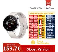 Versione globale OnePlus Watch 3 Smartwatch da 43 mm Display AMOLED da 1,37 pollici Snapdragon W5 Gen 1 Fino a 60 ore di durata della batteria White