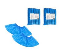 OneProtek, confezione da 2 x 100 copriscarpe usa e getta, impermeabile, antiscivolo e resistente allo strappo, copri scarpa in polietilene (CPE), taglia unica, colore: Blu
