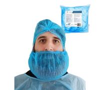 OneProtek, set di 100 protezioni per barba usa e getta, per uso alimentare, catering e medico, protezione traspirante, igiene ed elastico alla testa confortevole, taglia unica