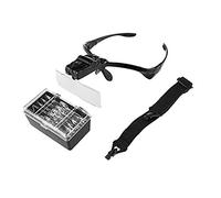 Onerbuy Lente di ingrandimento per archetto con luce a LED per montaggio a testa Lente di ingrandimento per occhiali con 5 obiettivi rimovibili 1.0X 1.5X 2.0X 2.5X 3.5X