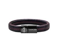 Oneress Bracciale Cancro, Bracciale Sanitario Stile di Vita, Bracciale Medico con Contatto d’Emergenza, Ideale per Malattie Croniche e Sopravvivenza YA5551-Nero & Rosso CANCRO