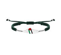 Oneress Bracciale Charm Bandiera Smalto Unisex Moda Statement Unità Solidarietà Diritti Umani Consapevolezza Regolabile Palestina Gioiello YA6282-Green